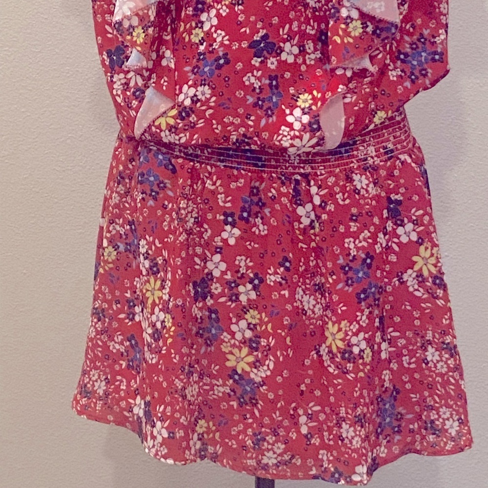 Parker Red Scilla Floral Ruffle Smocked Waist Mini Dress M NWT - Picture 10 of 11